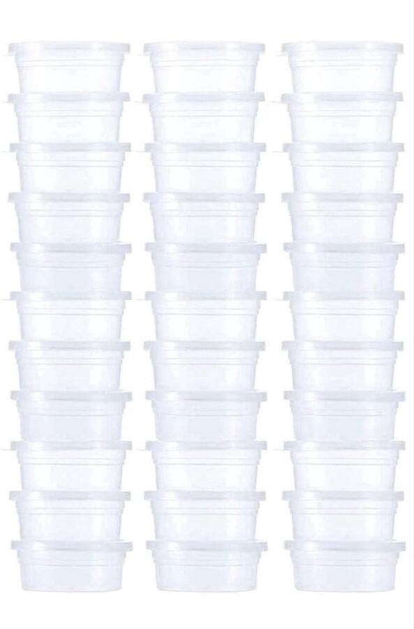 200 stuks plastic transparante bakjes met losse deksels voor saus dips salades en non-food. Voor restaurants afhaalmaaltijden catering kunstwerken enz. gemaakt van volledig gerecycled mono pp. (250 ml)