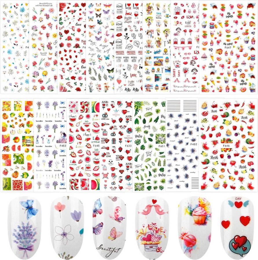 1500+ Nagelstickers Decals Meisjes Nagelstickers Zelfklevende Nagelsticker Vlinderstickers Nagels voor meisjes Kinderen Vrouwen Nagel kunst Nageldecoraties 15 vellen