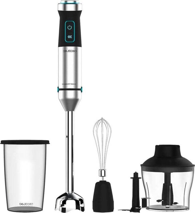 1500 W Power Titan Black XL Handmixer Cream & Crush 4-blads lemmet Instelbare snelheid