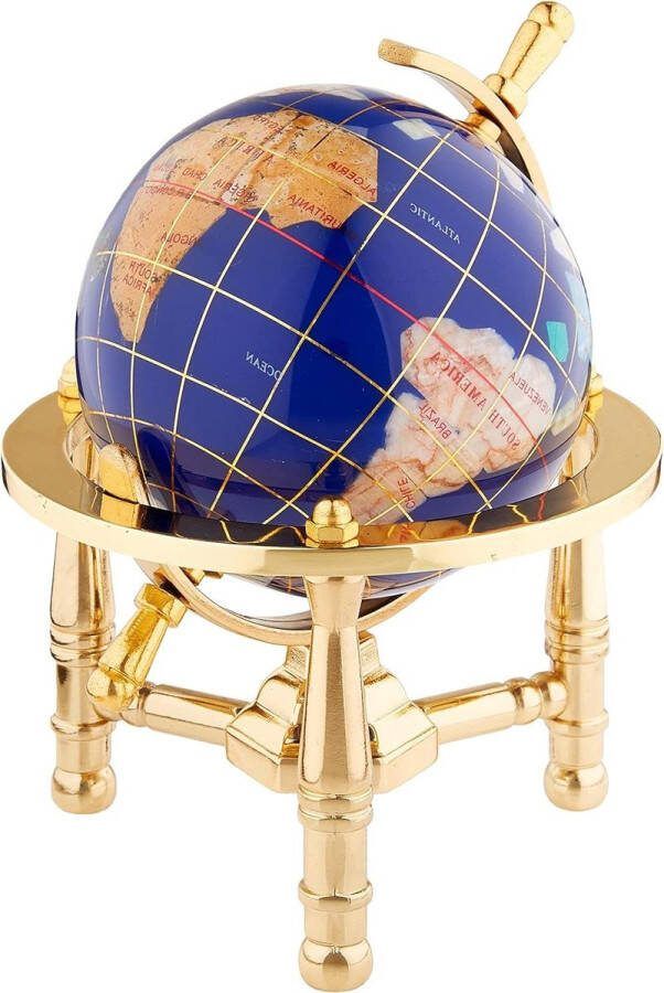 152 cm Blue Lapis Ocean Mini tafelblad edelsteen wereldbol- Unieke Kunst met gouden statief