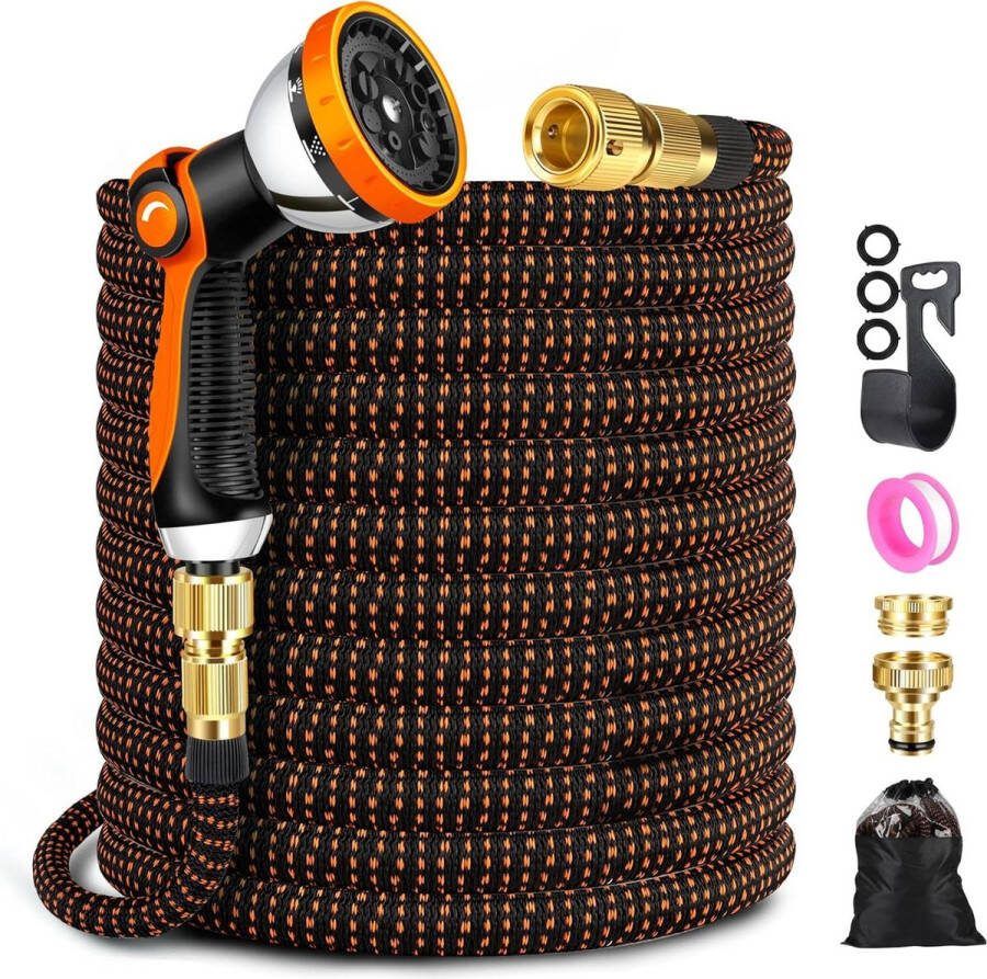 15m-50ft ZARSYN Tuinslang met 10 spuitpatroon mondstuk duurzaam en uitbreidbaar Water Replacement Hose