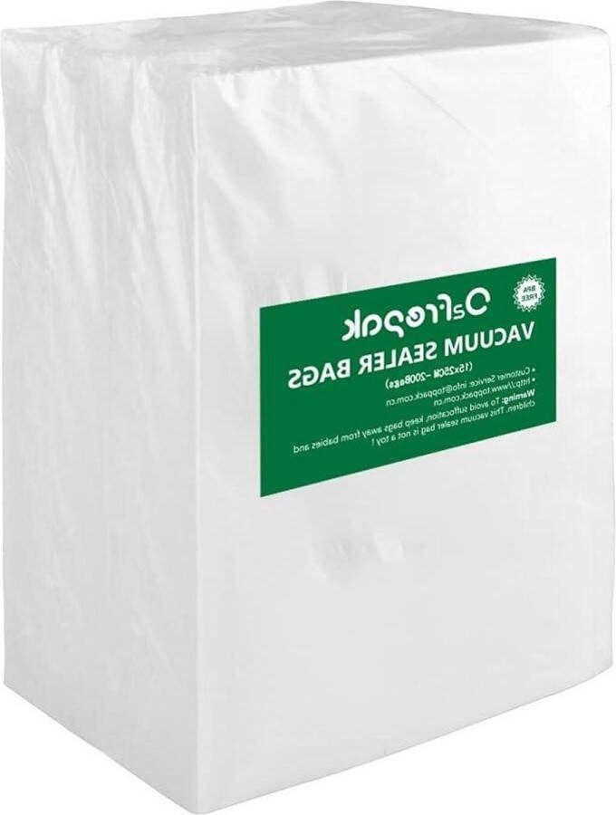 15x25cm Vacuümverpakkingszakken 200 Count BPA-vrije Reliëf Vacuümverzegeling Ideaal Voor Sous Vide O2frepak