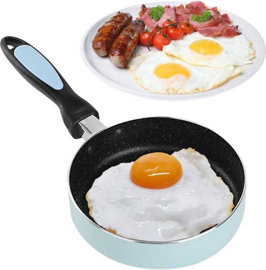 16-cm anti-aanbakpan omeletpan kleine braadpan met handvat krasbestendige roestvrijstalen braadpan voor inductie keuken camping