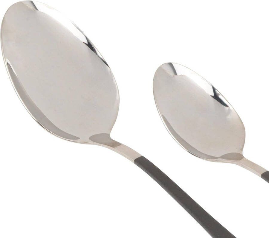 16-delige bestekset roestvrijstalen bestek met grijs gecoat handvat bestekservice voor 4 personen serviesset met 4 messen vorken dessertlepels theelepels