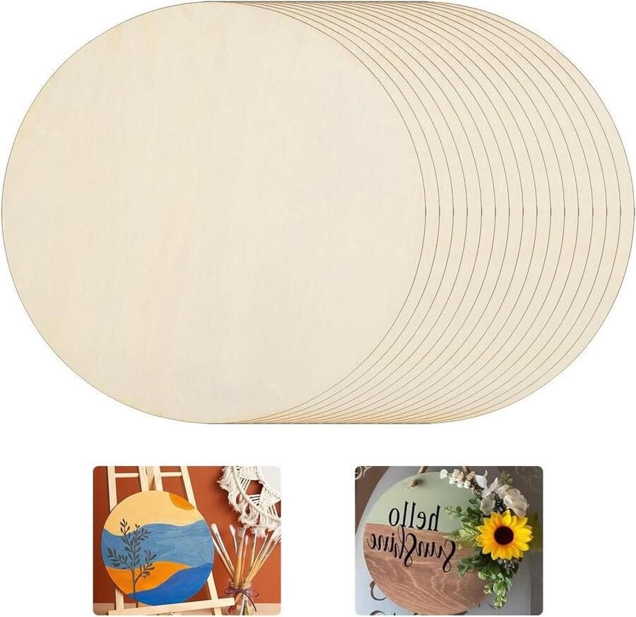 16 houten schijven diameter 15 cm ronde houten plaat natuurlijk hout decoratie onderzetter kunsthandwerk hangende decoratie Houten schijf