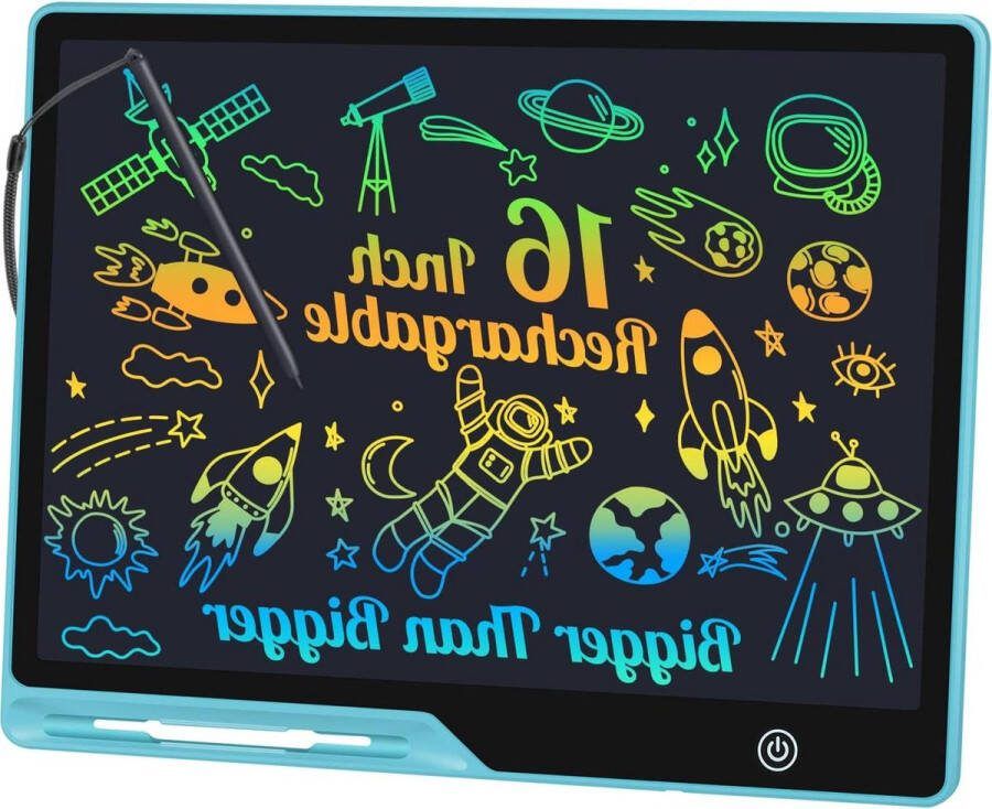 16 inch LCD schrijven oplaadbaar uitwisbaar whiteboard tablet voor kinderen blauw Magnetisch tekenbord