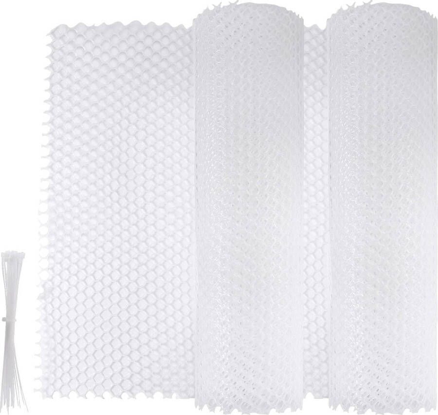 16-inch x 98-voet kippengaas hek decoratieve kunststof gaas hek met 40 ritsbanden tijdelijke schermen voor tuin