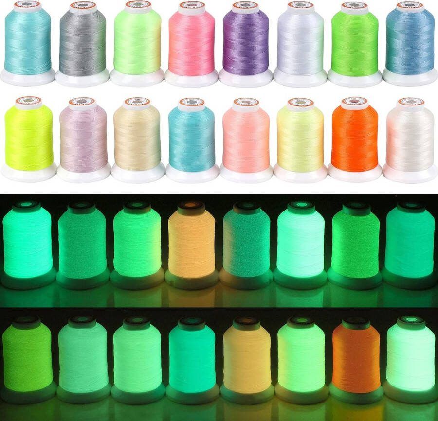 16 Kleuren Lichtgevend Gloed in het donker Machine Borduurgaren 30WT 500M Elke spoel voor borduren quilten naaien