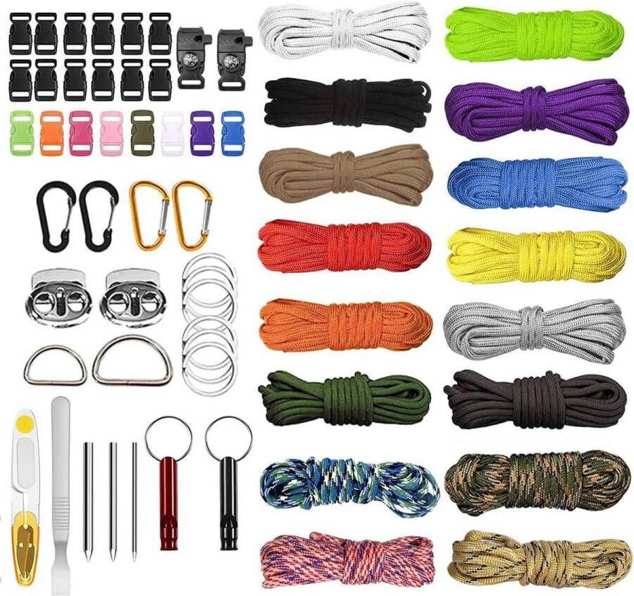 16 kleuren Paracord armband set 550 Nylon touw koorden DIY hond collar & leash