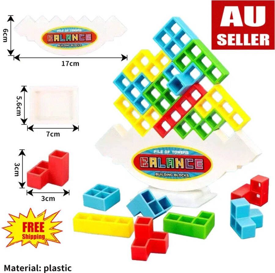 16 stks Balance game Tetra Toren Spel Stapelen Blokken Stack Bouwstenen Tertis spel Speelgoed Voor Kinderen