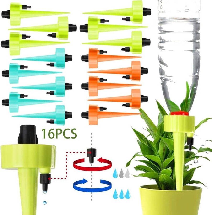 16 stuks automatische irrigatie van planten bloemen tuin potplanten bloemen irrigatiesysteem waterdispenser voor planten instelbaar irrigatiesysteem