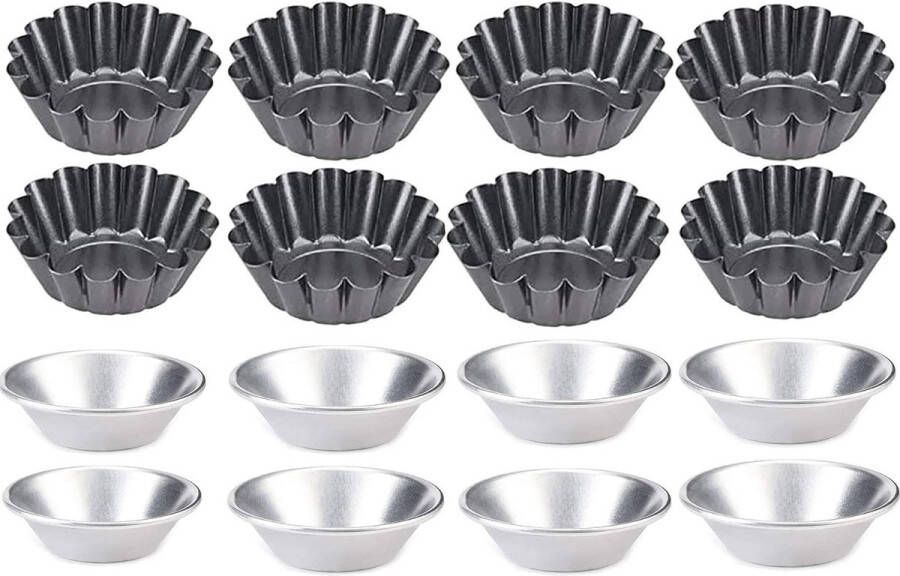 16 stuks eiercakevorm cupcake muffinvorm mini-taartvorm eiercakevorm taartvormen doe-het-zelf antiaanbaklaag mini-bakvorm voor pudding cake cupcake muffin