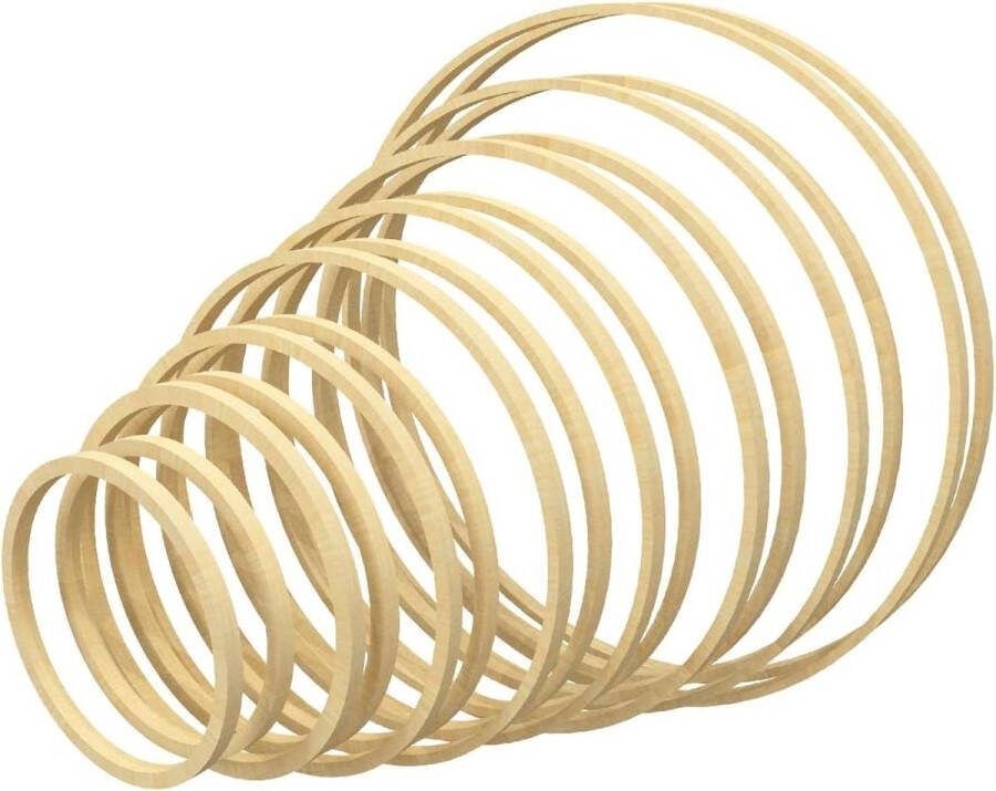 16 stuks houten bamboe bloemen hoepels krans ringen 8 maten (10-125-15-18-20-23-26-30 cm) voor Kerstmis bruiloft decor en muur ambacht