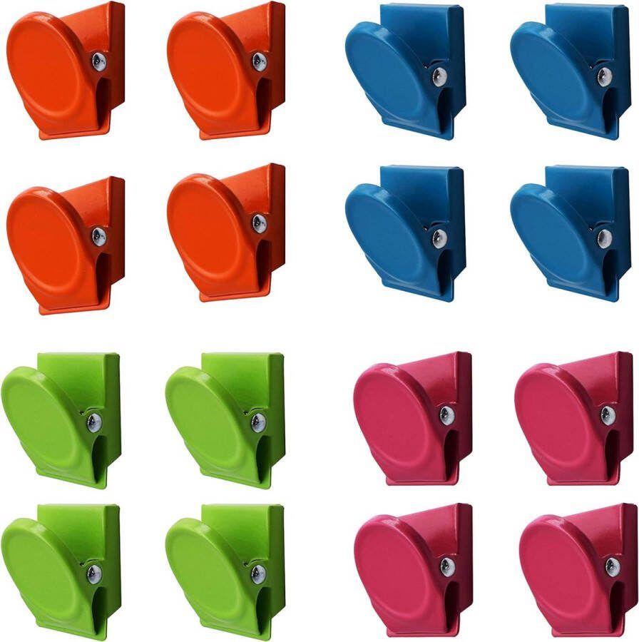 16 stuks veelkleurige magnetische metalen klemmen koelkast whiteboard muur magnetische memo opmerking clip