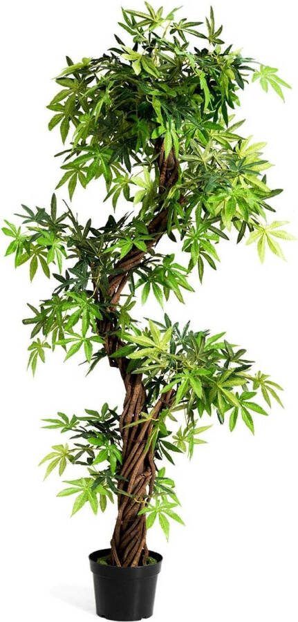 160 cm kunstboom voor binnen thuis kantoor kunstplanten bonsai met rode wijnstok met kiel kunstplanten stijlvol luxueus groen kunstbloemen Japanse stijl voor interieurdecoratie serre