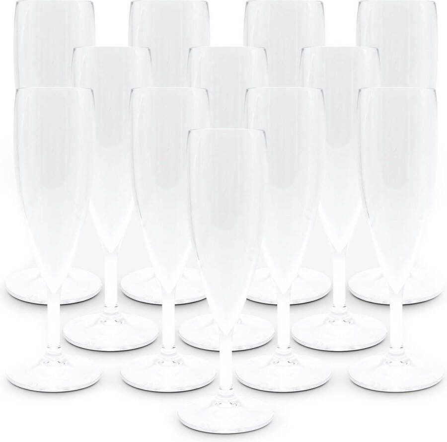 160 ml kunststof champagneglazen verpakking van 12 herbruikbaar transparant 195 x 68 x 2 mm penvriend bruiloft champagne
