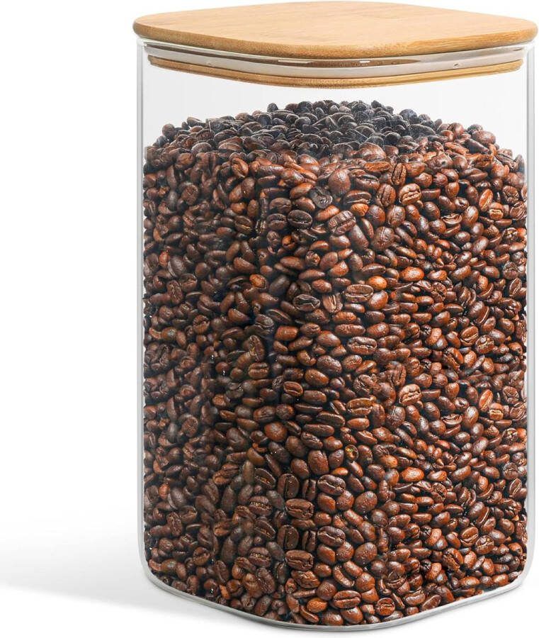 160 oz glazen voedselopslagcontainers 1 gallon glazen meel en suiker containers met luchtdichte deksels grote vierkante glazen potten met bamboe deksels voor rijst pasta haver granen