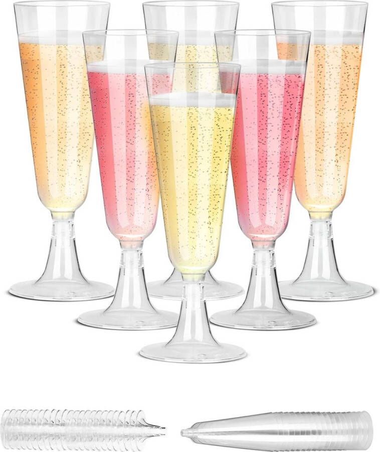 160ml herbruikbare doorzichtige kunststof champagneglazen set van 45 voor champagneontvangst bruiloft feest picknick