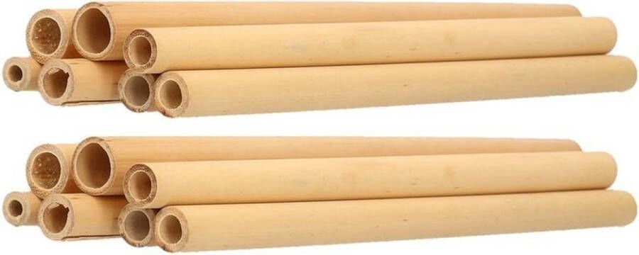 16x Duurzame bamboe houten rietjes 20 cm Milieuvriendelijk en biologisch drinkrietjes