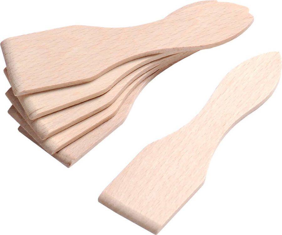 Merkloos Sans marque 16x Gourmet raclette spatels van hout 13 cm Gourmetten racletten bakspatels Gourmetspatel raclettespatel