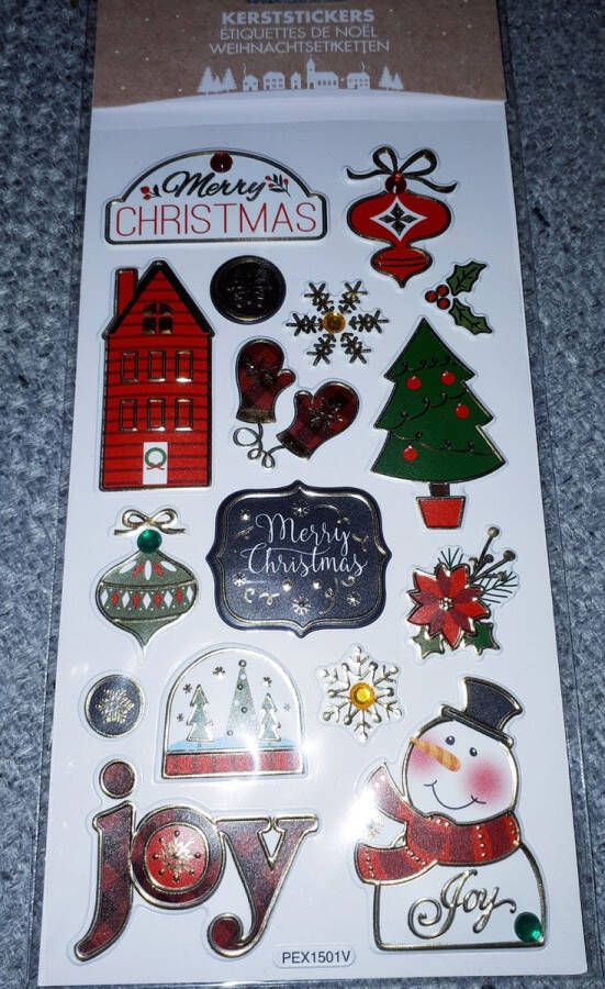 16x kerststicker kerstmis stickers nostalgie Christmas kerststickers gouden randje grachtenpand kerstboom sneeuwpop kerstkaarten diy