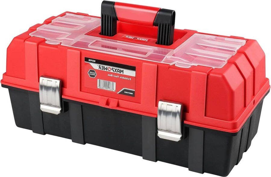 17-inch lichtgewicht gereedschapskist opvouwbaar plastic drielaags lade organizer met verdelers Gereedschapskoffer