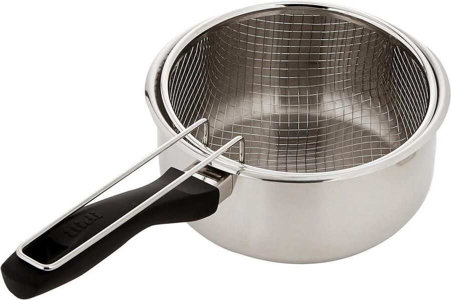 18 cm RVS Steelpan met Mandje voor Inductie Geschikt voor Frituren