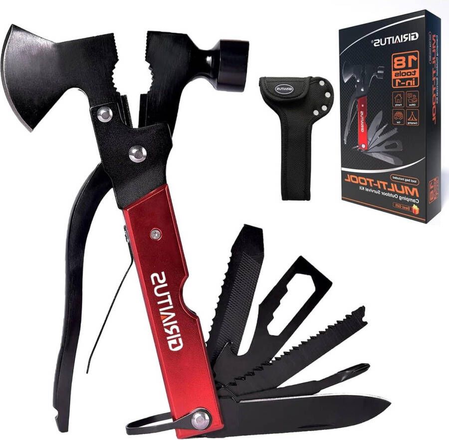 18 in 1 Camping Multitool Outdoor Survival Hunting Kit Ax Plier Bottle Opener Stainless Steel Family Travel Emergency Tool