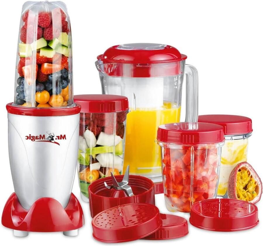 18-piece Smoothie Maker Set with Stand Mixer 4 To-Go Cups Juicer Strainer and Knife Attachments Dishwasher Safe and Leak-Proof Accessories [400W]