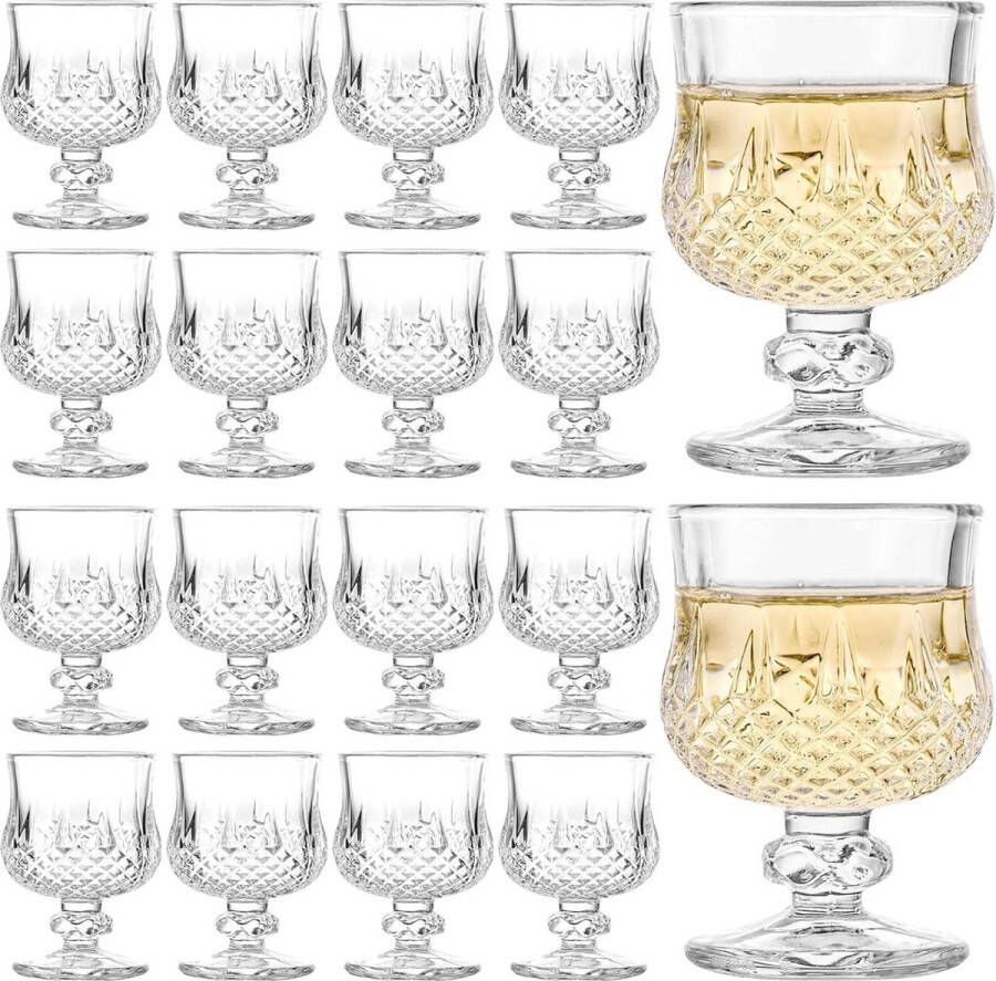 18 stuks borrelglaasjes 45 ml vintage likeurglazen transparant Tequila brandewijn sherry