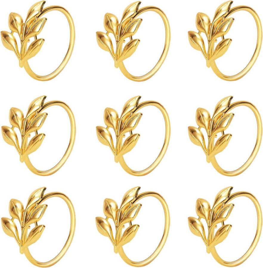 18 stuks gouden metalen servetringen voor servetten voor dagelijkse feestjes (Ye Zi-Gold 18) 44mm