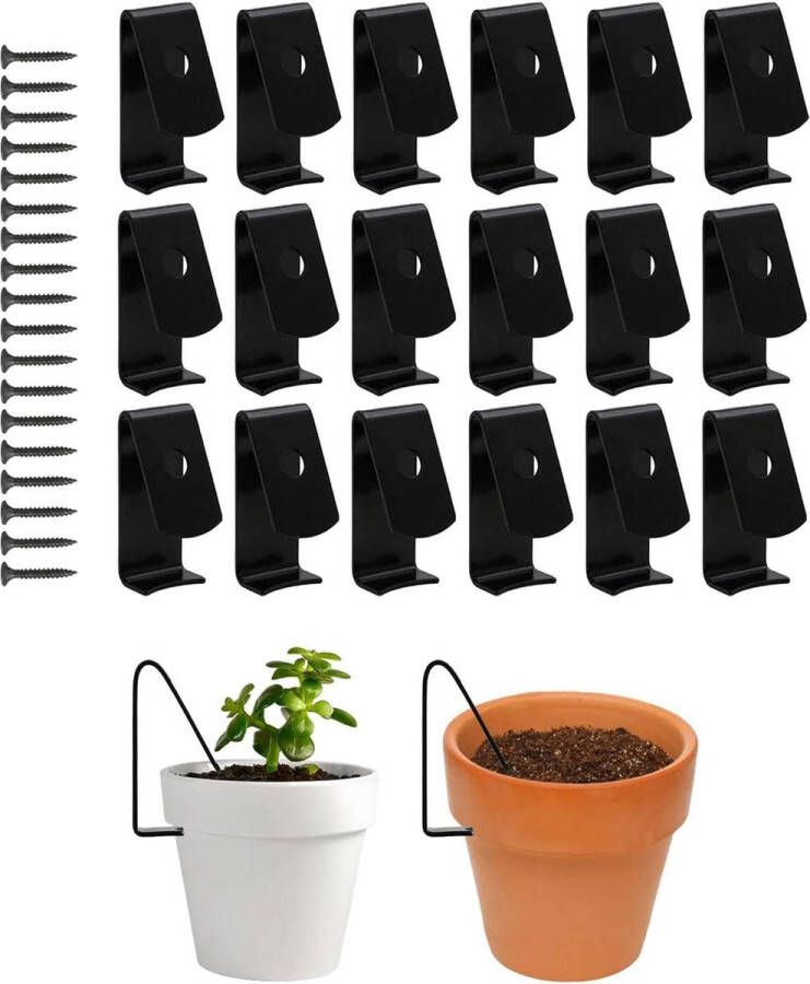18 stuks zware terracotta bloempot clip pannenklemmen metalen plantenhangers 15 tot 20 cm standaard terra cotta bloempot Flower Hanger