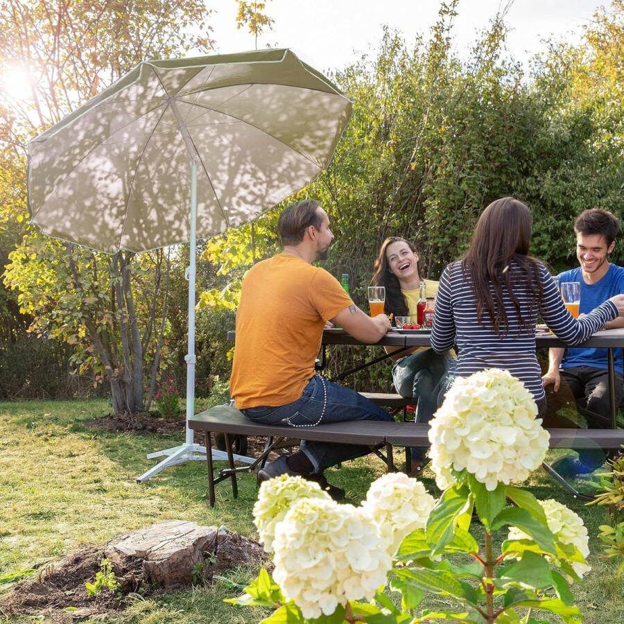 180 cm spanbreedte 8 ribben Polyester Kantelfunctie Tuinscherm Horeca Gekleurd
