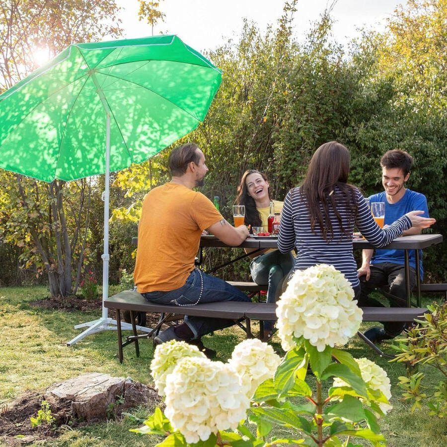 180 cm spanbreedte 8 ribben polyester kantelfunctie tuinscherm horeca gekleurd