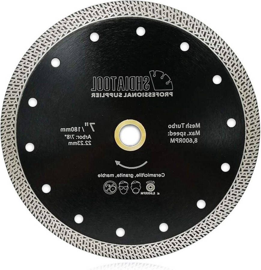 180 mm diamantslijpschijf zaagblad met gaas Turbo voor porseleinen tegels keramisch granietmarmer