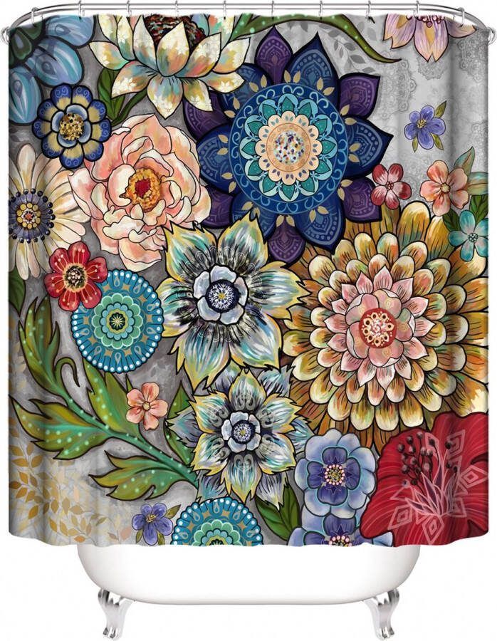 180*180 cm Boheemse stijl 3D digitaal geprint polyester waterdicht en schimmelbestendig douchegordijn voor badkamer