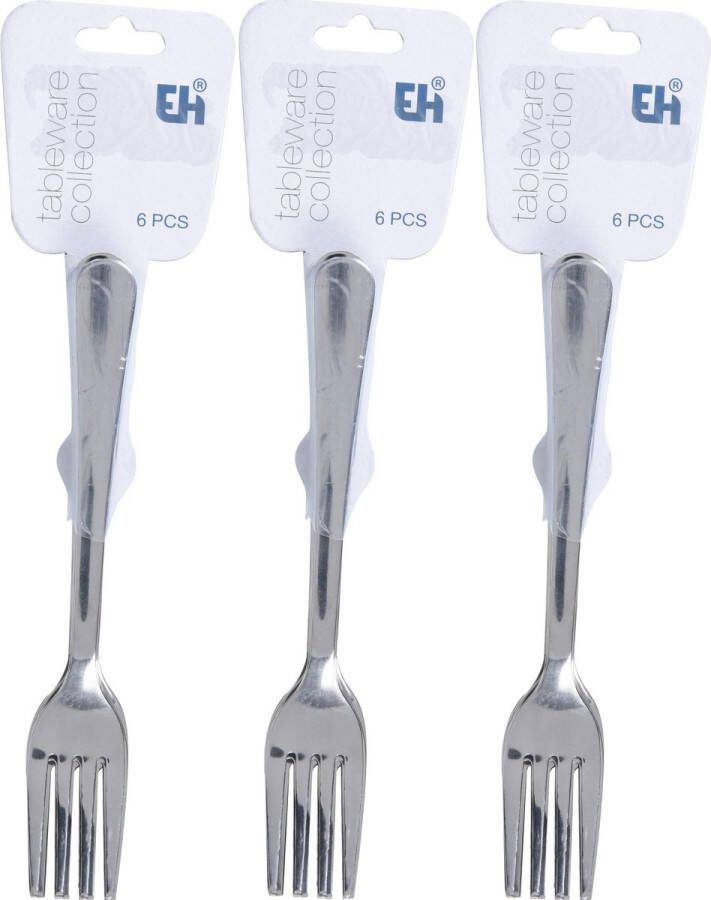 18x Taart gebak vorkjes RVS 14 cm Keukenbenodigdheden Tafel dekken Bestek Gebaksvorkjes taartvorkjes