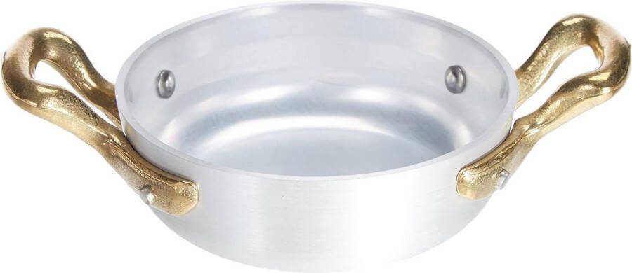 1932 Lijn Omelet Pan 10 cm Met 2 Handgrepen Aluminium Zilver Kookpan voor Eieren