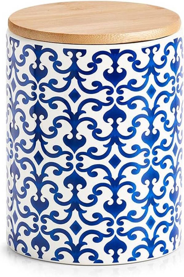 19819 voorraaddoos Marokko 900 ml keramiek blauw wit ca. Ø 11 x 15 3 cm