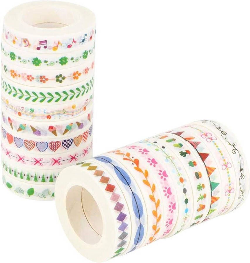 19rolls Washi Tape Set Japanse Masking Arts Craft Tape Voor DIY Bullet Journal Planner Scrapbook en Gift Verpakking