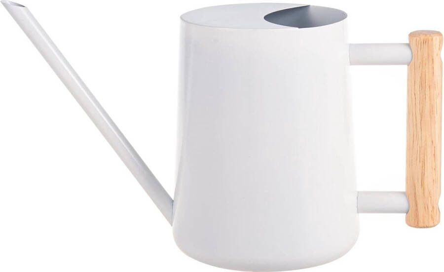 1L witte gieter kleinere potplanten roestvrij staal indoor gieter met lange uitloop en comfortabele houten handgreep voor kamerplanten vetplanten