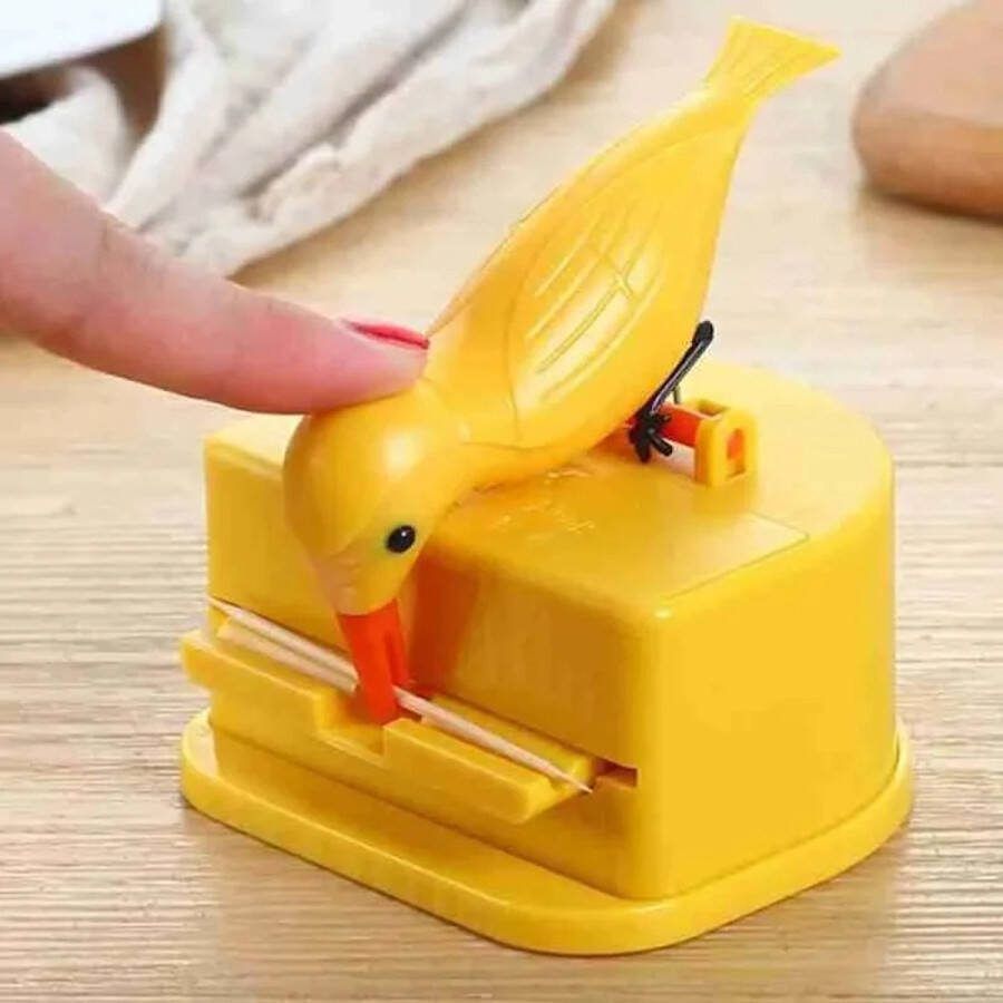 1Pc Nieuwe Kleine Vogel Tandenstokerhouder – Automatische Tandenstoker Dispenser – Decoratieve Keukenaccessoire – Ideaal voor Thuis en Feestjes