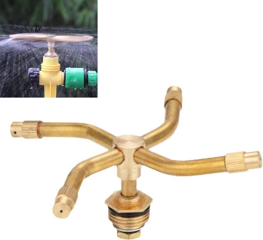 (1PCS) 4 Arm Automatische Roterende Sproeier Automatische Roterende Wervelende Sproeiers voor Planten ，360°Graden Rotatie Irrigatiesysteem Sproeierkop Sproeidiameter van 7-11 Meter voor Tuin Gazons，Sprinklerkoppen voor gazonirrigatie