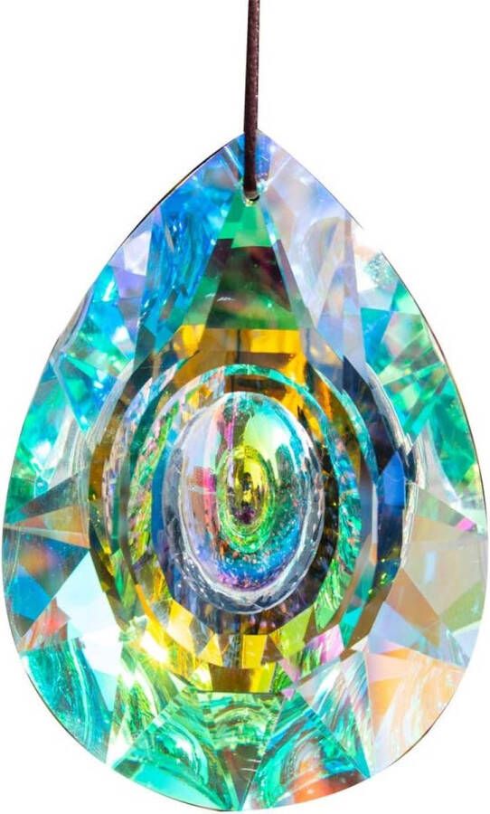 1Pcs Kleurrijke Lamp Prisms Onderdelen Kroonluchter Glas Kristallen Opknoping Longan Druppels Hangers 76mm