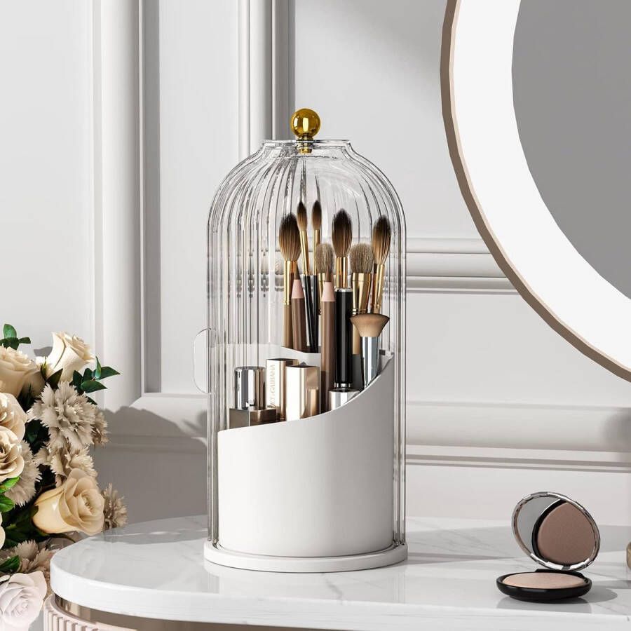 1stuks Make up organizer waterproof & stofdicht cosmetica opbergbox Opbergdoos 360º Draaibaar Transparant Skincare Organizer Make Up Organizer Draaitafel makeup Cosmetica Organizer Make up koffer Badkamer Display