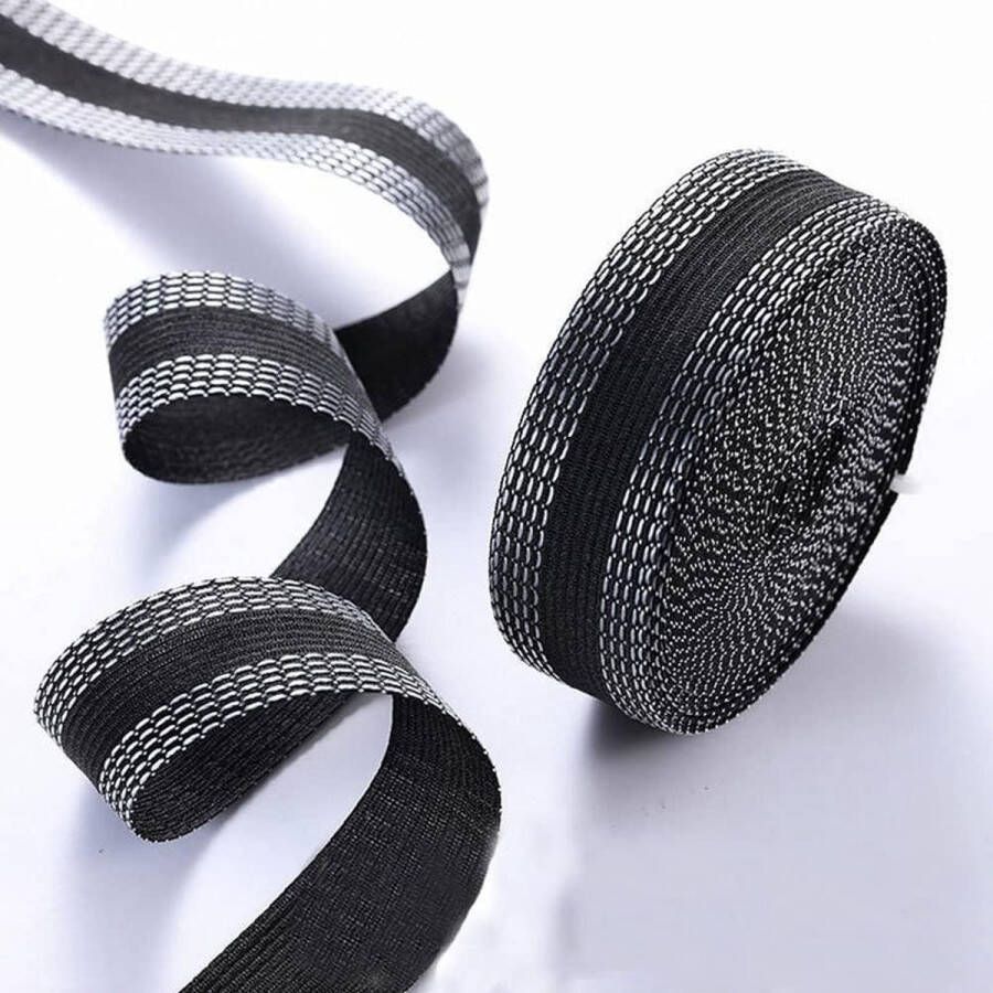 1stuks Strijkband Zwart Strijkband Zoomband Strijkband voor Gordijnen 5M Kantenband Zelfklevende Tape voor Broek Inkorten 2 5 cm breed Sterk ijzer op Zoomband Instrijkbaar Gordijnband Voor Omzomen Plooiband Omzomen Voor Ink