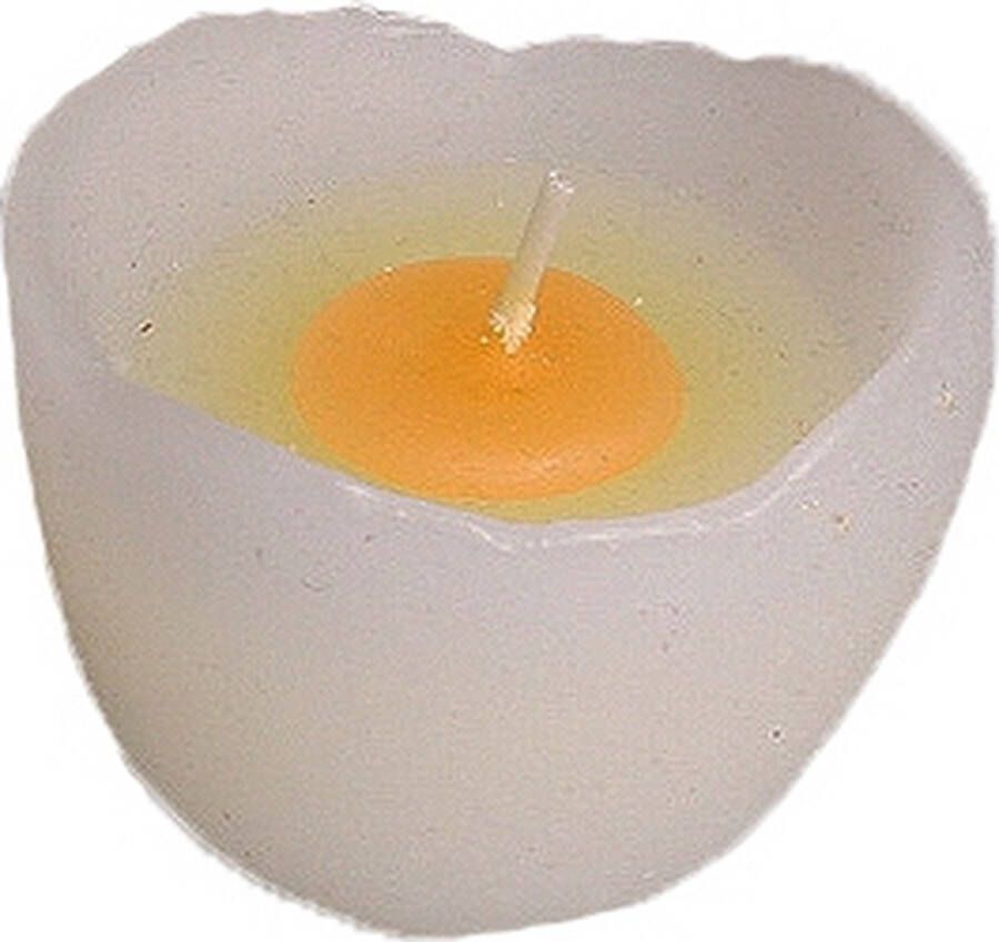 Merkloos Sans marque 1x Ei vormig kaarsje wit 5 cm Paastafel dekken Pasen Paas tafel decoratie versiering Eierschaal kaarsje