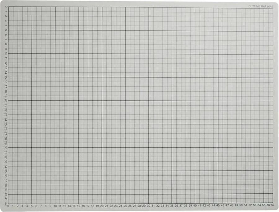 1x Grijze hobby snijmat 45 x 60 cm A2 formaat Papier snij onderlegger placemat met ruitjes