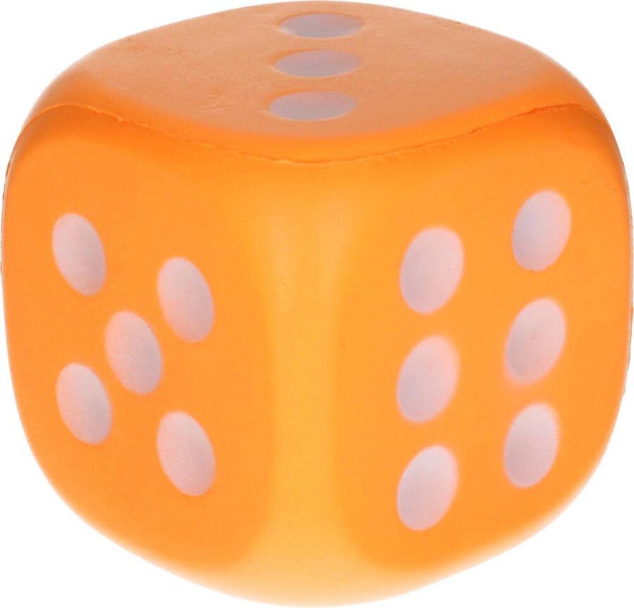 1x Grote foam dobbelsteen dobbelstenen oranje 12 cm Dobbelspellen Spelletjes met dobbelstenen