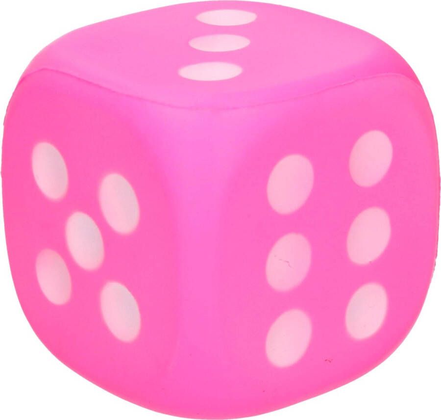 Merkloos Sans marque 1x Grote foam dobbelsteen dobbelstenen roze 12 cm Dobbelspellen Spelletjes met dobbelstenen
